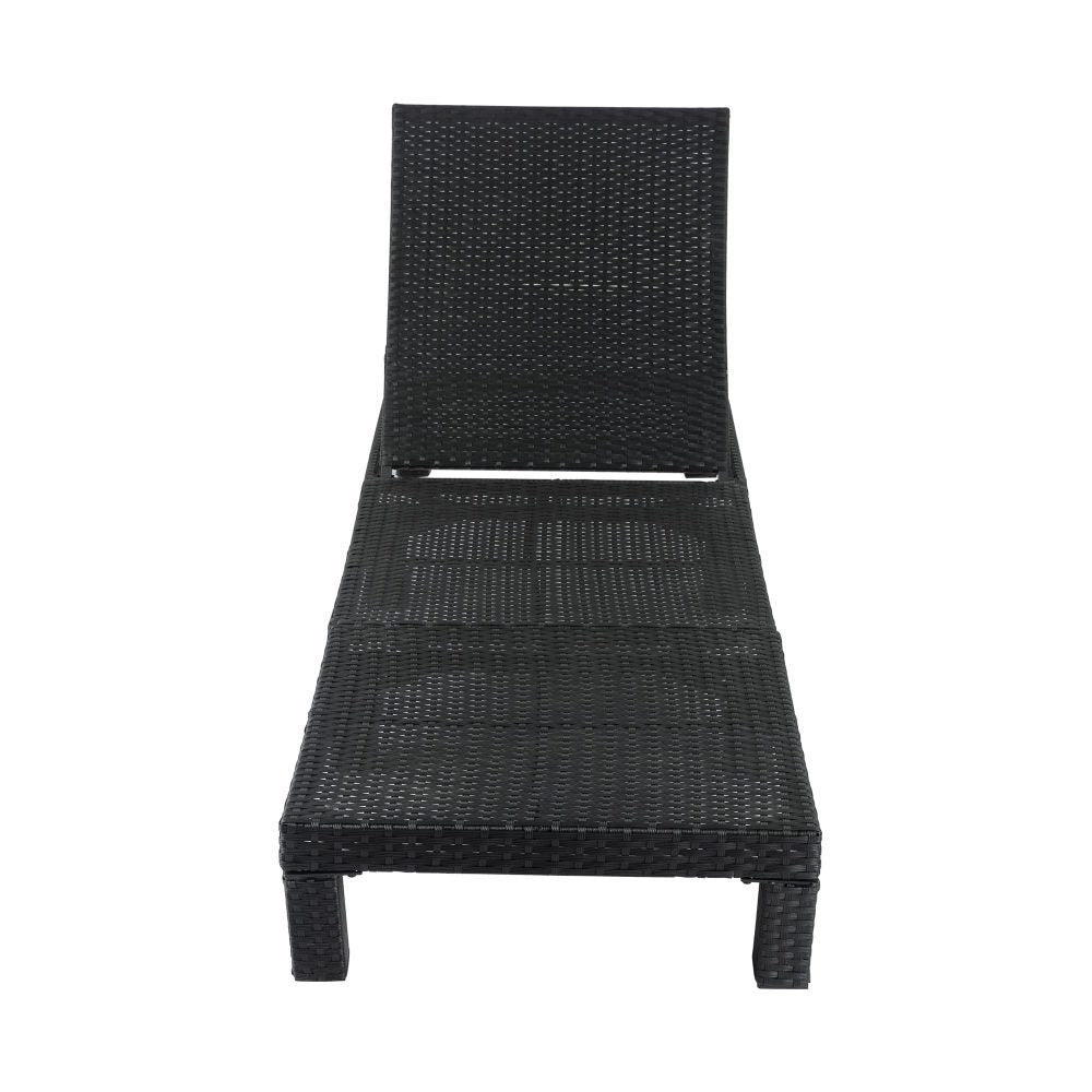 Dylan Rattan Sunbed With Adjustable Recliner - Black