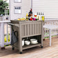 Kyle Garden Bar Serving Cart With Cooler - Taupe