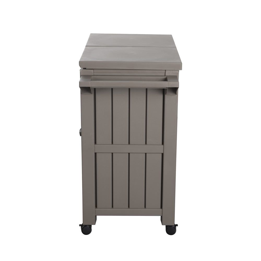 Kyle Garden Bar Serving Cart With Cooler - Taupe