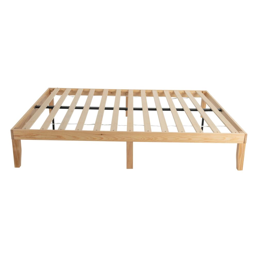 Lorelei Warm Wooden Natural Bed Base Frame - Wood Double