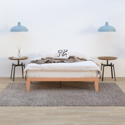 Lorelei Warm Wooden Natural Bed Base Frame - Wood King Single