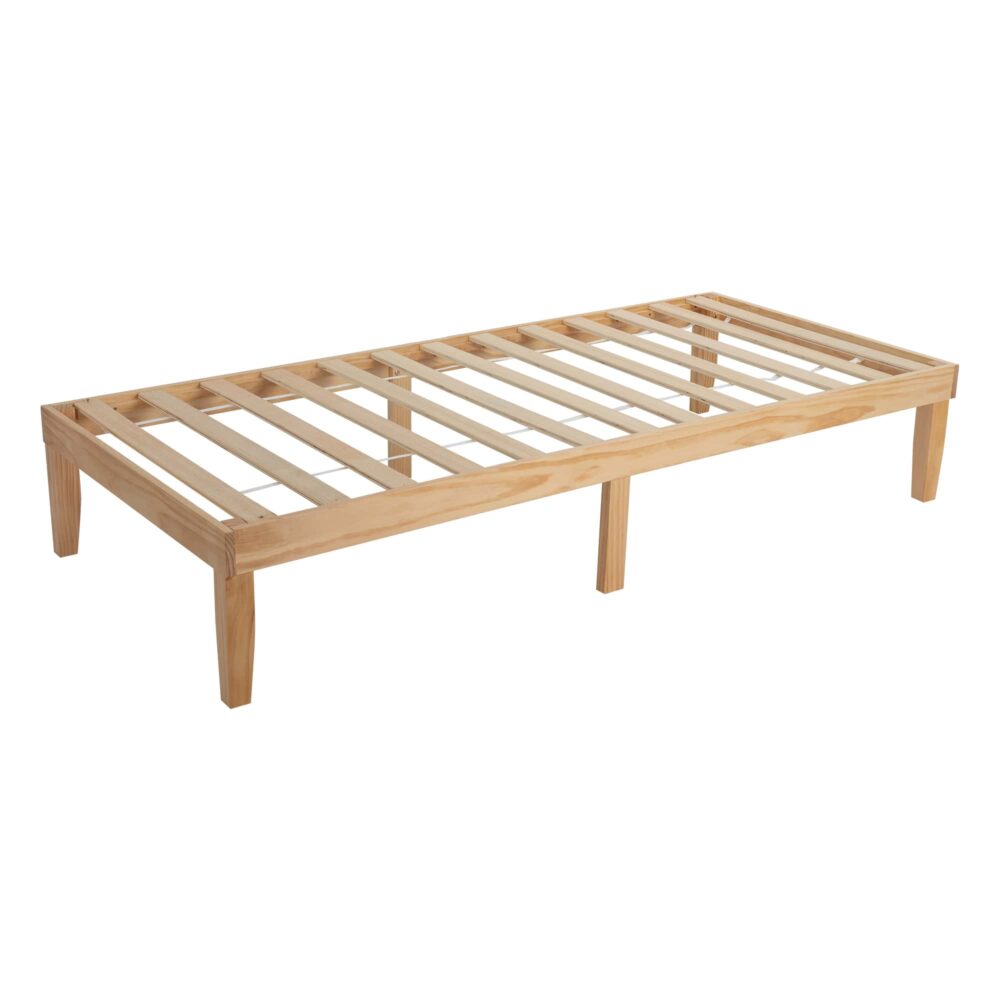 Lorelei Warm Wooden Natural Bed Base Frame - Wood King Single