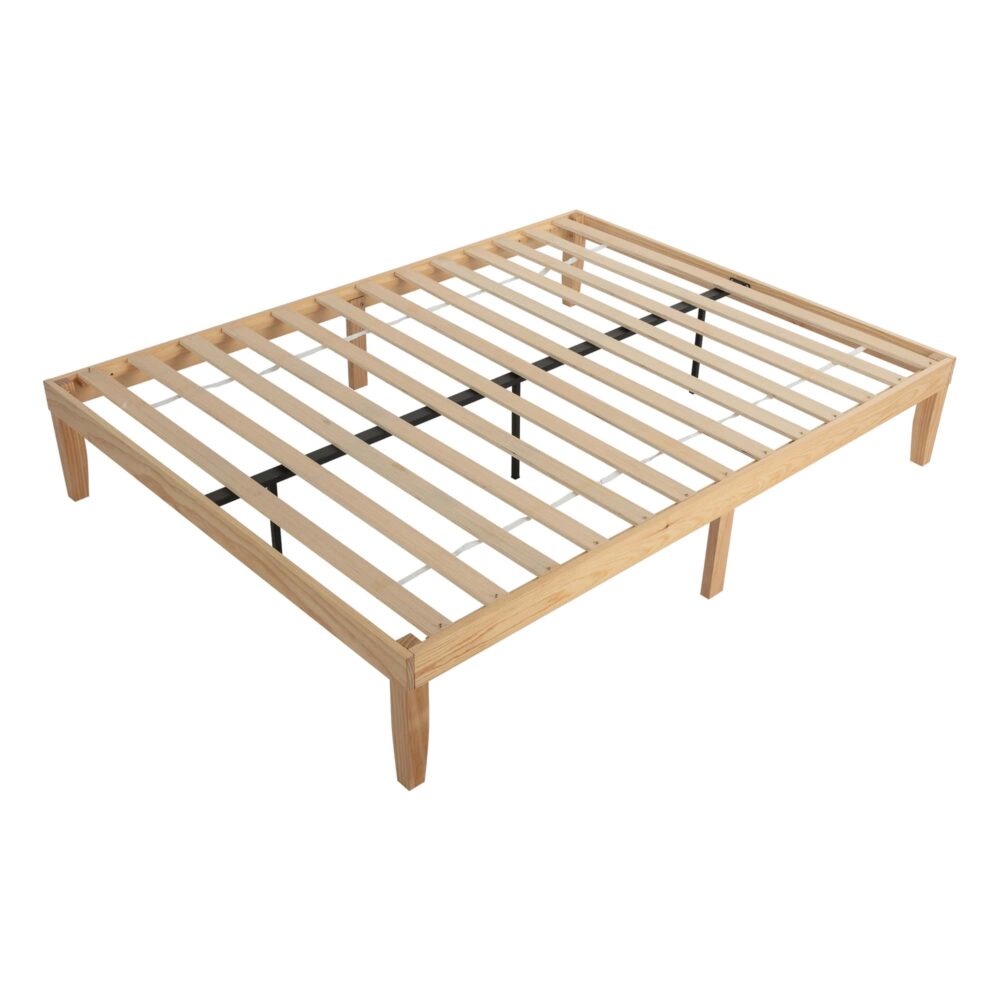 Lorelei Warm Wooden Natural Bed Base Frame - Wood Queen