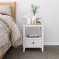 Set of 2 Brandon Wooden Bedside Tables - Rustic White