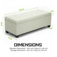 102cm Storage Ottoman Stool Fabric - Light Green