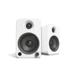 YU4 140W Powered Bookshelf Speakers with Bluetooth and Phono Preamp Pair Matte - White