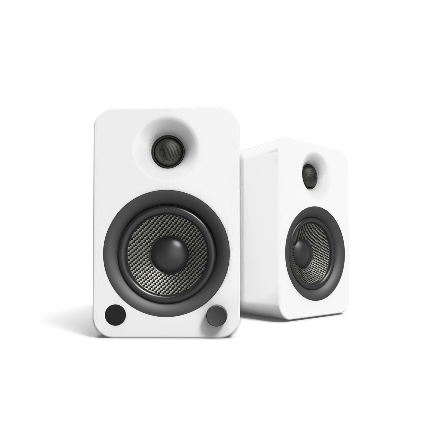 YU4 140W Powered Bookshelf Speakers with Bluetooth and Phono Preamp Pair Matte - White