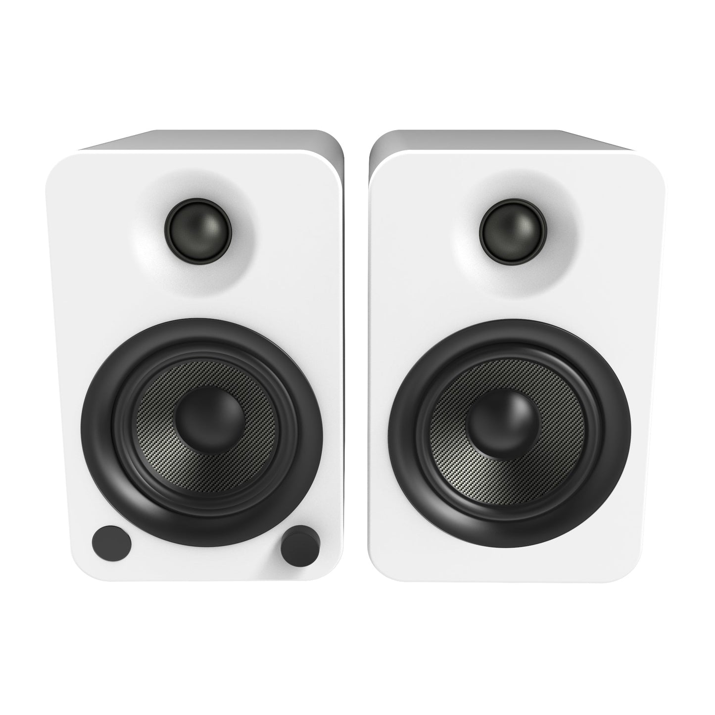 YU4 140W Powered Bookshelf Speakers with Bluetooth and Phono Preamp Pair Matte - White