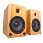 YU6 200W Powered Bookshelf Speakers with Bluetooth and Phono Preamp - Bamboo
