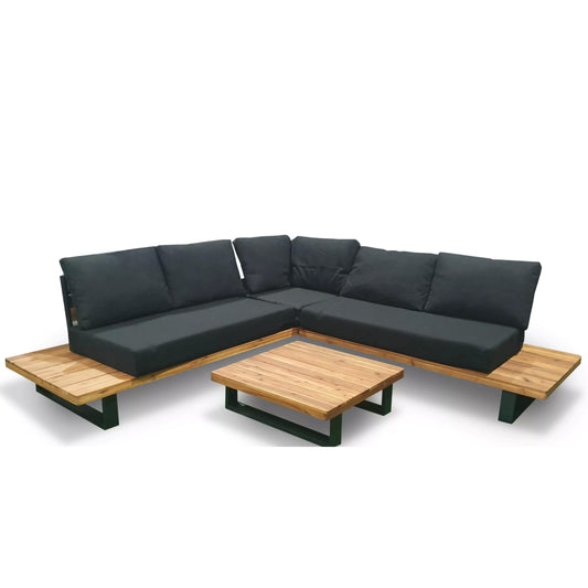 Kayla 4-Seater Corner Lounge - Black