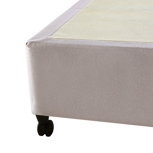 Tricia Ensemble Bed Base Solid Wooden Slat with Removable Cover - Beige Double