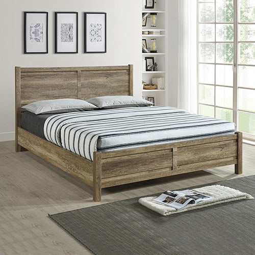 Alaia Natural Wood MDF Bed Frame - Oak Double – Factory Buys