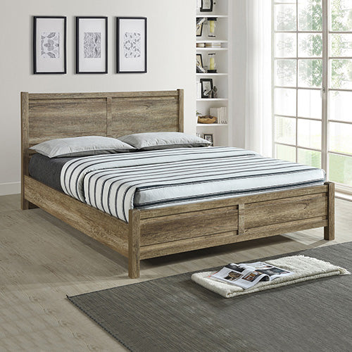 Evelyn Natural Wood MDF Bed Frame - Oak King
