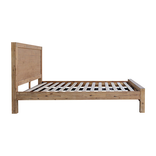 Allison Solid Wood Veneered Acacia Timber Slat Bed Frame - Oak Single