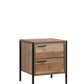 Thompson Wooden Bedside Tables Night Stand Particle Board Construction with 2 Drawers - Oak
