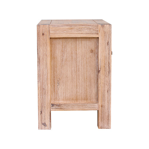 Iqaluit Wooden Bedside Tables Night Stand Solid Wood Acacia with 2 Drawers - Oak