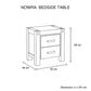 Iqaluit Wooden Bedside Tables Night Stand Solid Wood Acacia with 2 Drawers - Oak