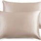 Twin Pack Luxury Pillowcase 100% Pure Mulberry Silk on Both Sides - Champagne