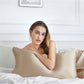 Twin Pack Luxury Pillowcase 100% Pure Mulberry Silk on Both Sides - Champagne