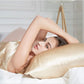 Twin Pack Luxury Pillowcase 100% Pure Mulberry Silk on Both Sides - Champagne