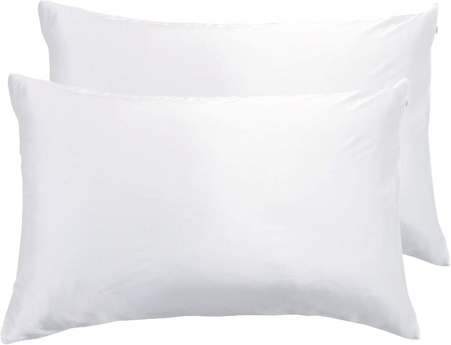 Twin Pack Luxury Pillowcase 100% Pure Mulberry Silk - White