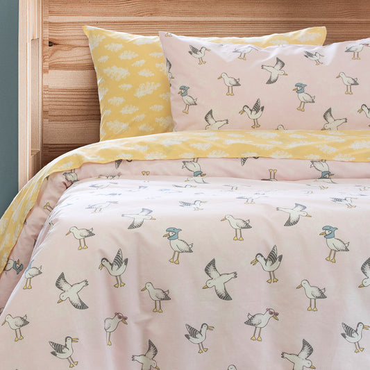SINGLE Seagulls Quilt Cover Set - White