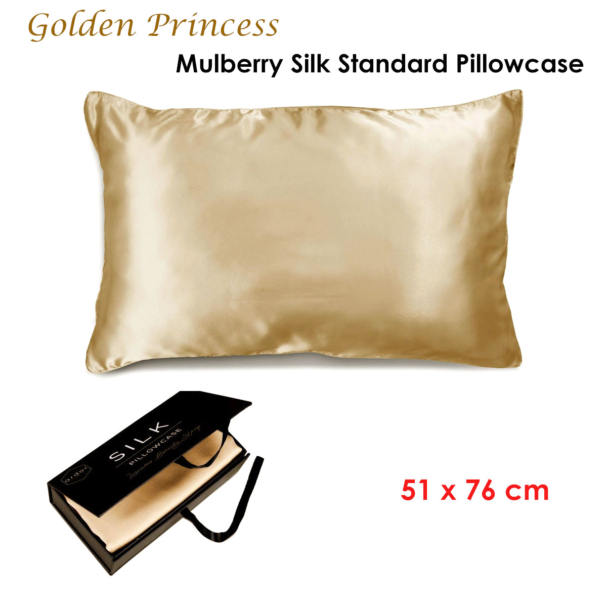 Mulberry Silk Standard Pillowcase - Golden Princess