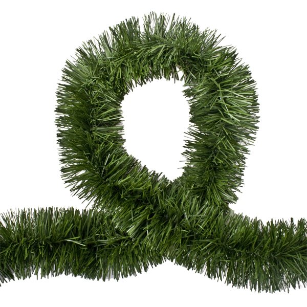 Set of 5 2.5m Christmas Tinsel Xmas Garland Sparkly Snowflake Party Natural Home Decor - Pine Green