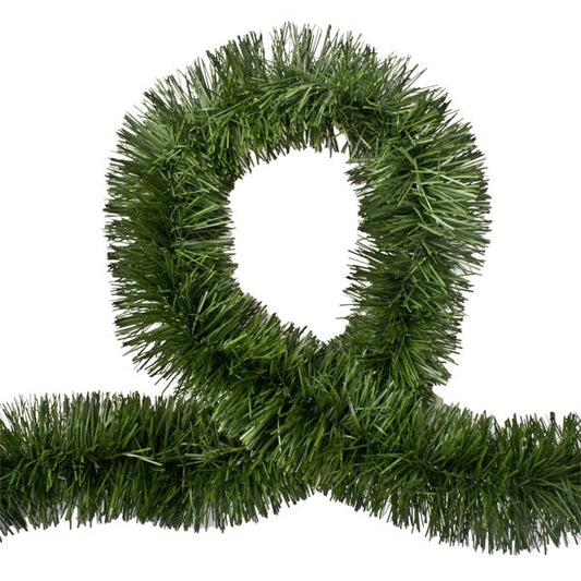 Set of 5 2.5m Christmas Tinsel Xmas Garland Sparkly Snowflake Party Natural Home Decor - Pine Green