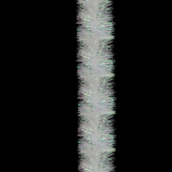 Set of 5 2.5m Christmas Tinsel Xmas Garland Sparkly Snowflake Party Natural Home Decor - White Pearlescent