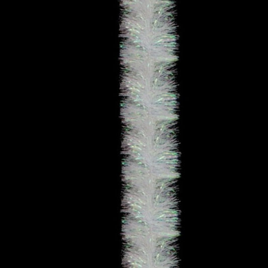 Set of 5 2.5m Christmas Tinsel Xmas Garland Sparkly Snowflake Party Natural Home Decor - White Pearlescent