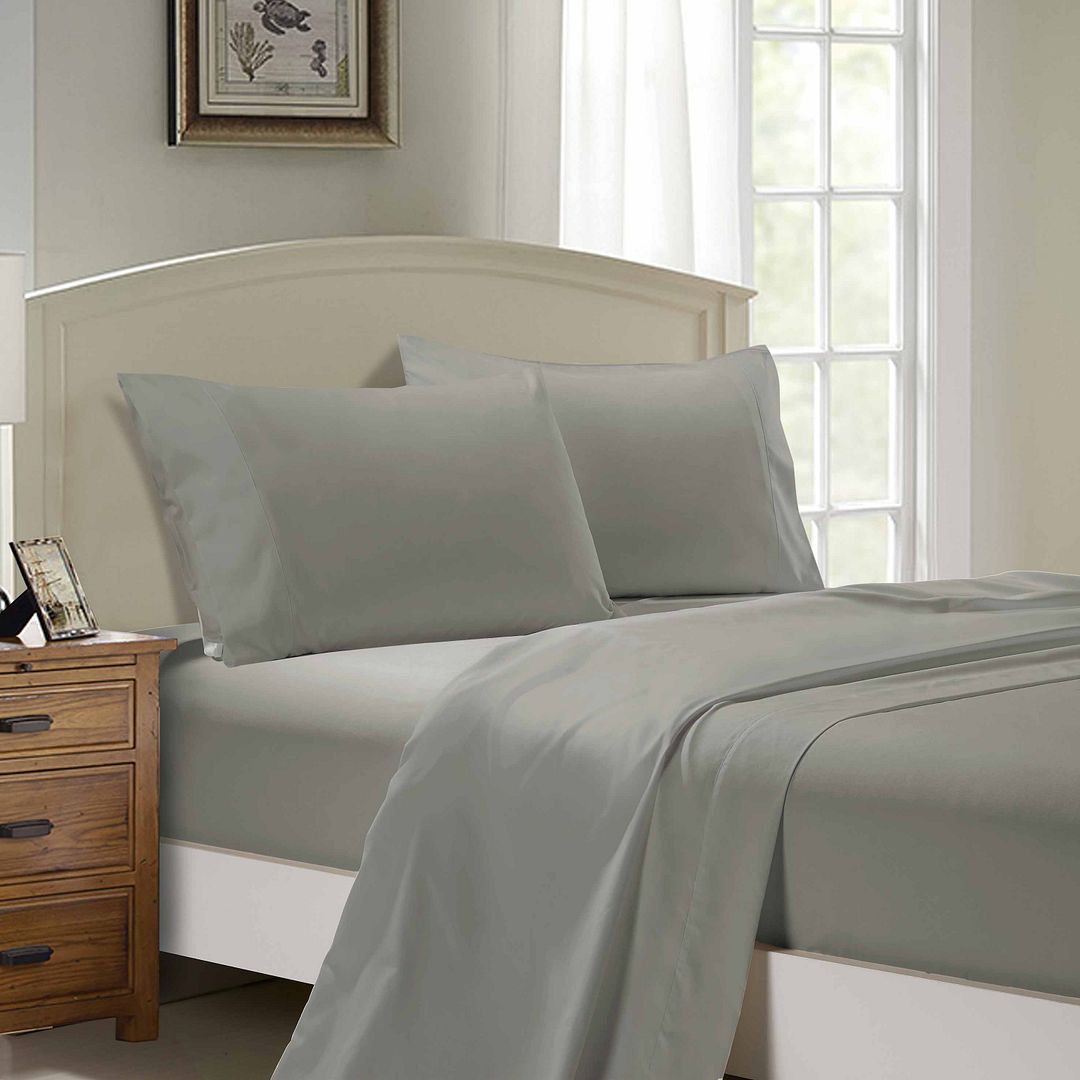King Single 1000TC Ultra Soft Flat & Fitted Sheet Set - Grey