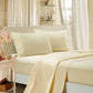 King Single 1000TC Ultra Soft Flat & Fitted Sheet Set - Cream
