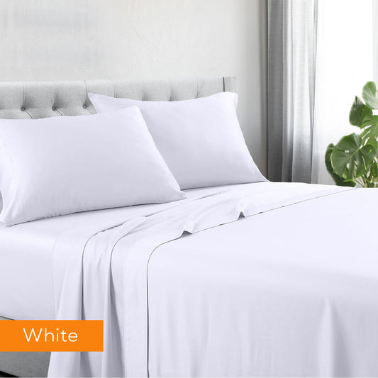 Double 1200TC Hotel Quality Cotton Rich Sheet Set - White
