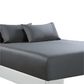 Super King 400 Thread Count Bamboo Cotton Fitted Sheet With 2 Pillowcases Charcoal