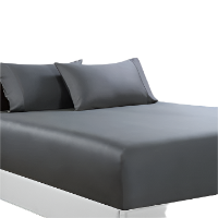 Super King 400 Thread Count Bamboo Cotton Fitted Sheet With 2 Pillowcases Charcoal