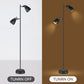 158cm Dual Light Metal Floor Lamp - Black