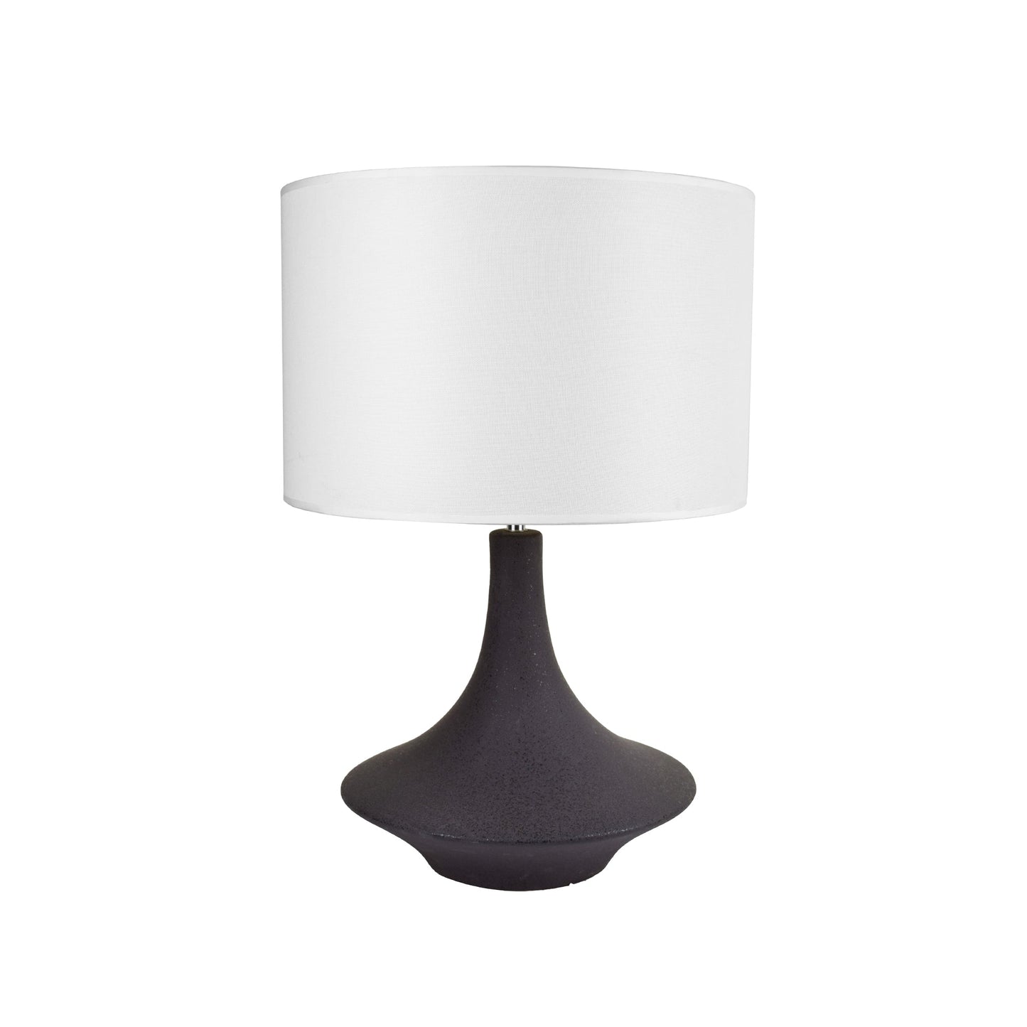 Cylindrical Fabric Ceramic Base Table Lamp - Large