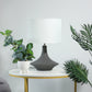 Cylindrical Fabric Ceramic Base Table Lamp - Large