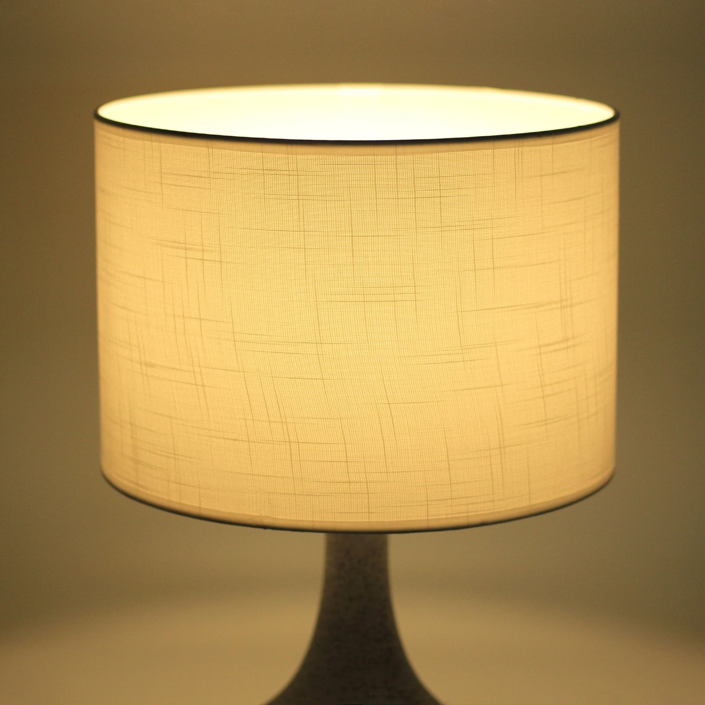 Cylindrical Fabric Ceramic Base Table Lamp - Large