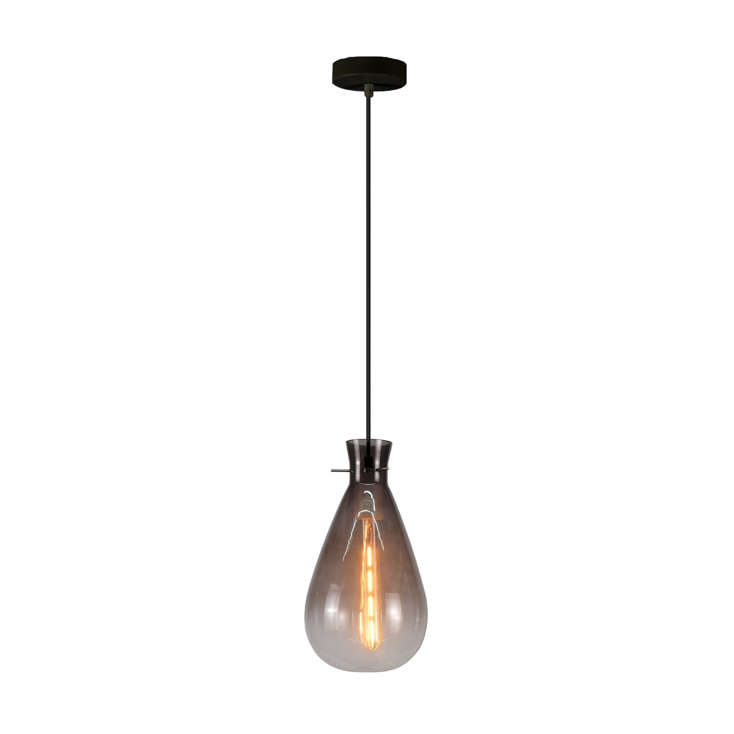 Teardrop-Shaped Pendant Light - Black