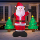 Plush Santa with Disco Lights Christmas Inflatable Deluxe - 2.4M