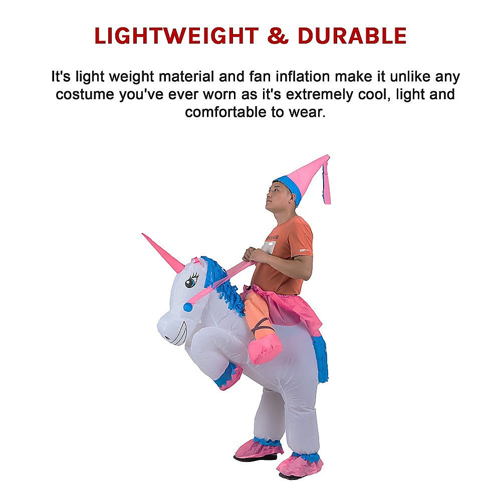 UNICORN Fancy Dress Inflatable Suit - Fan Operated Costume