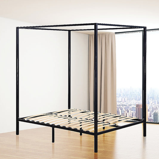 Lilian Four Poster Bed Frame - Black Double