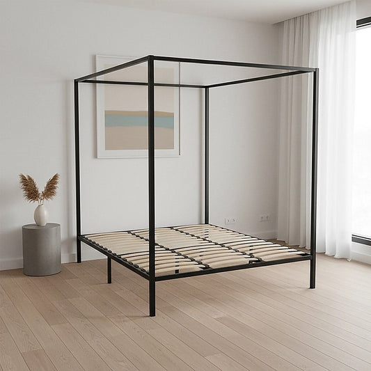 Lilian Four Poster Bed Frame - Black King