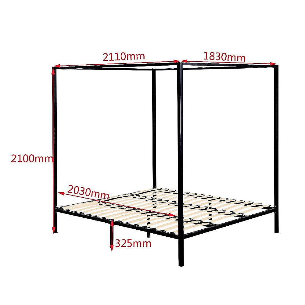 Lilian Four Poster Bed Frame - Black King