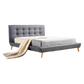 Paisley Deluxe Linen Bed Frame Fabric - Grey Double