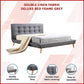Paisley Deluxe Linen Bed Frame Fabric - Grey Double