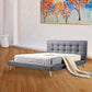 Paisley Deluxe Linen Bed Frame Fabric - Grey Double