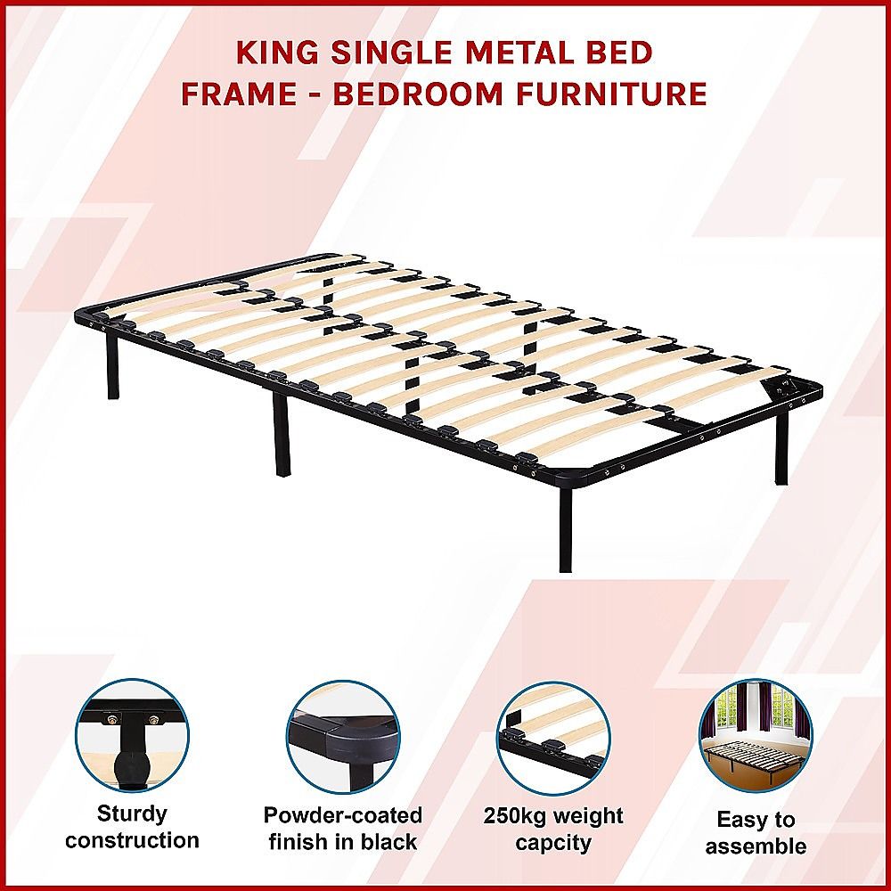 Eliana Metal Bed Frame - Black King Single